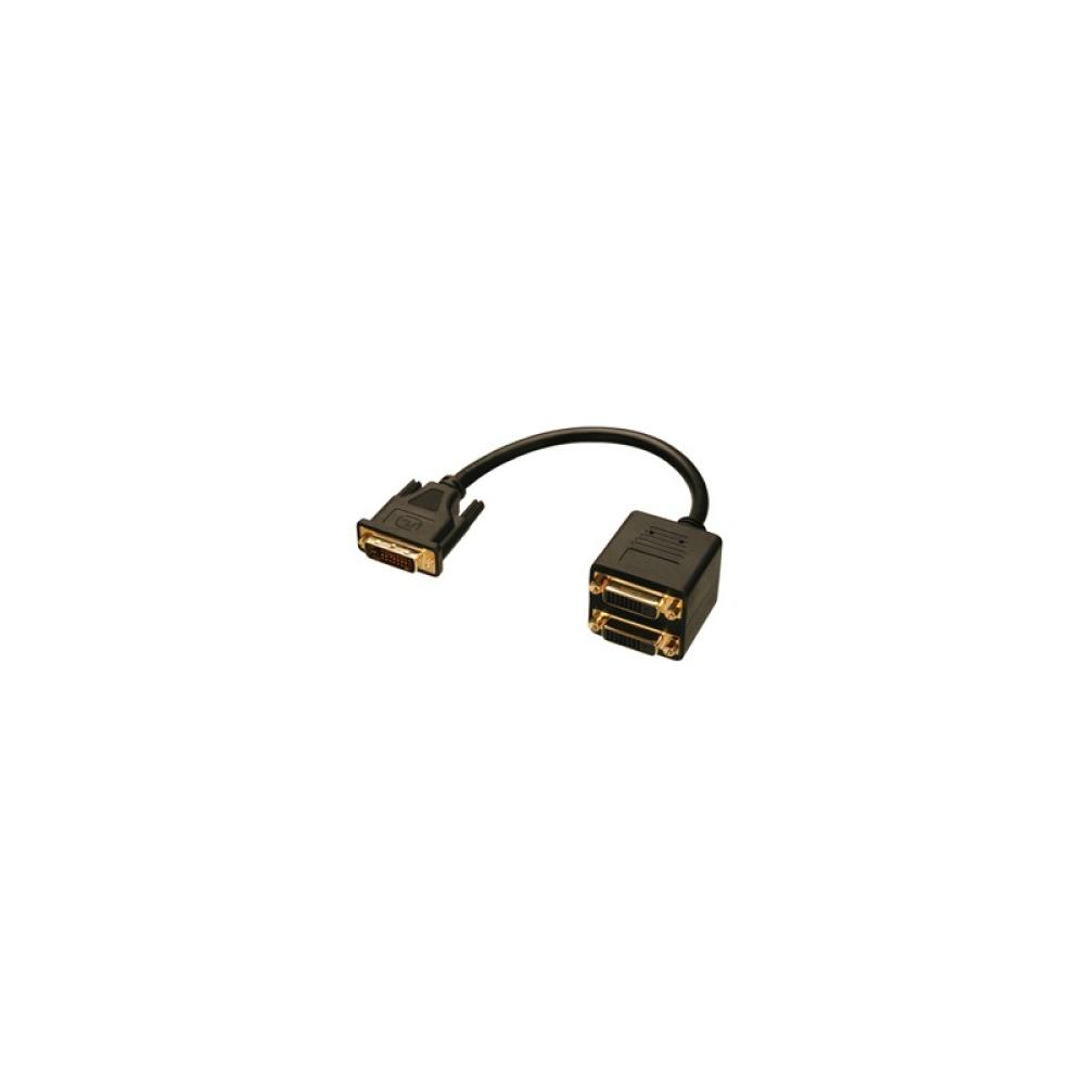 Lindy - DVI Splitter Cable cable DVI 0,18 m DVI-D Negro