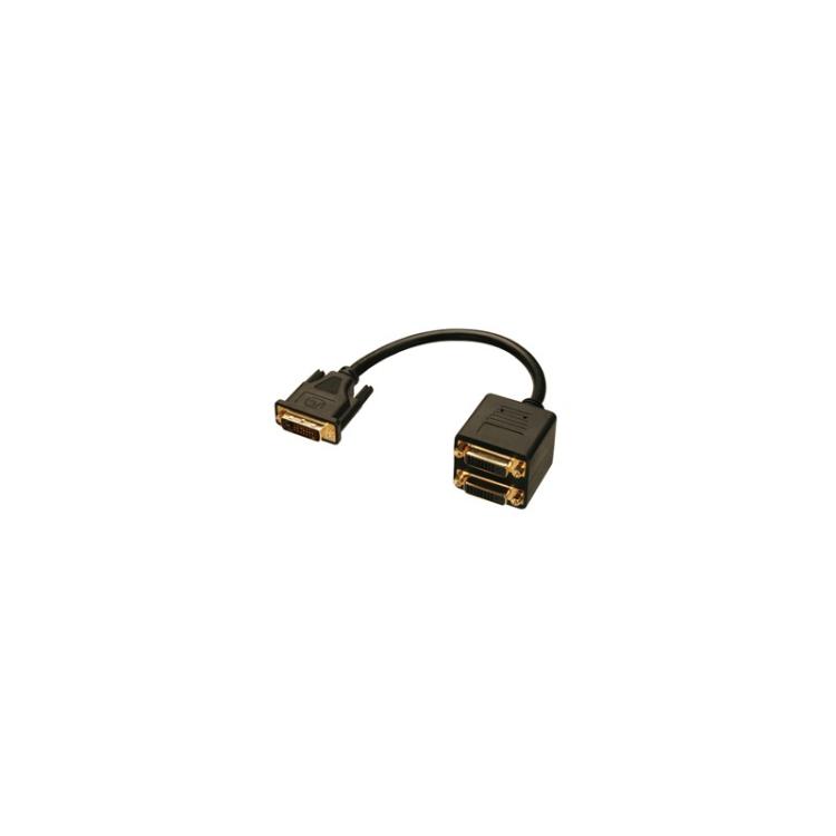 Lindy - DVI Splitter Cable cable DVI 0,18 m DVI-D Negro