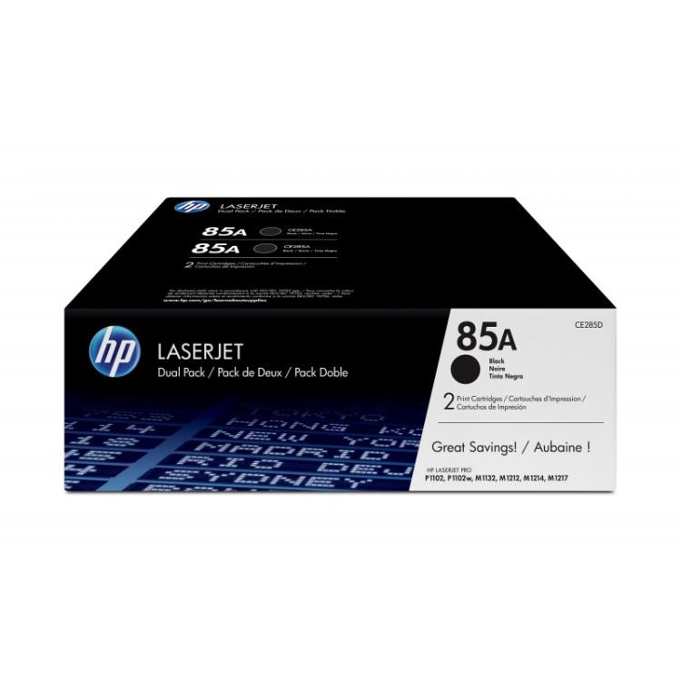HP - Pack de ahorro de 2 cartuchos de tóner original LaserJet 85A negro
