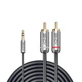 Lindy - 35333 cable de audio 1 m 3,5mm 2 x RCA Antracita
