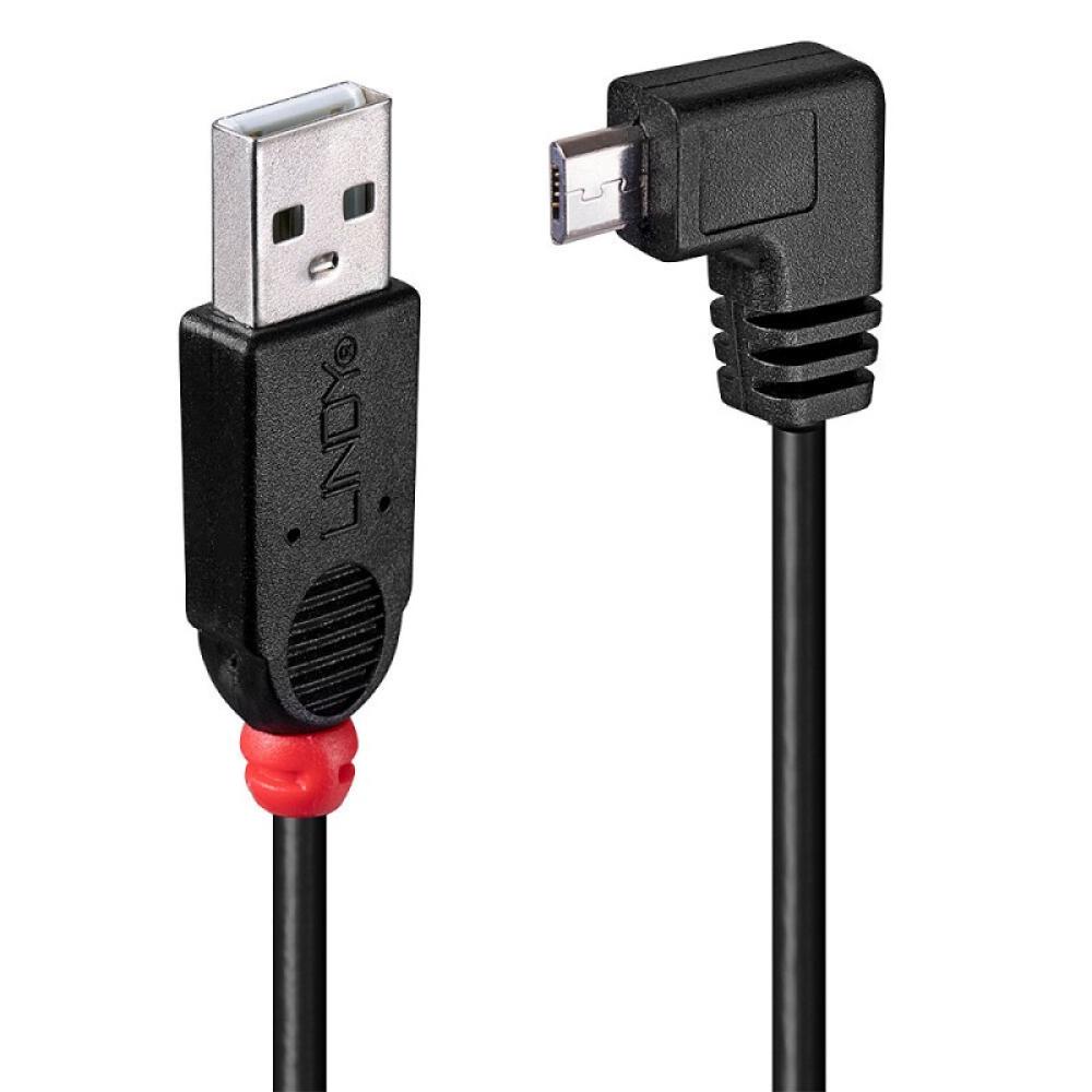 Lindy - 31975 cable USB USB 2.0 0,5 m USB A Micro-USB B Negro