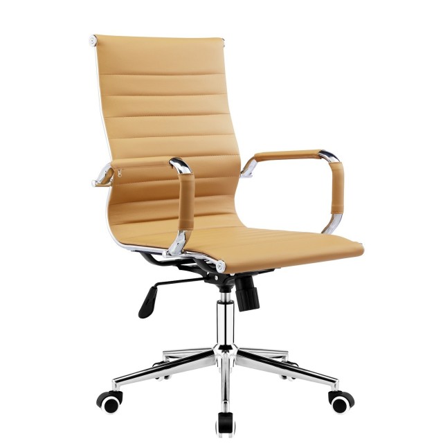 Sillón de oficina VARSOVIA, giratorio, gas, basculante, similpiel marrón claro