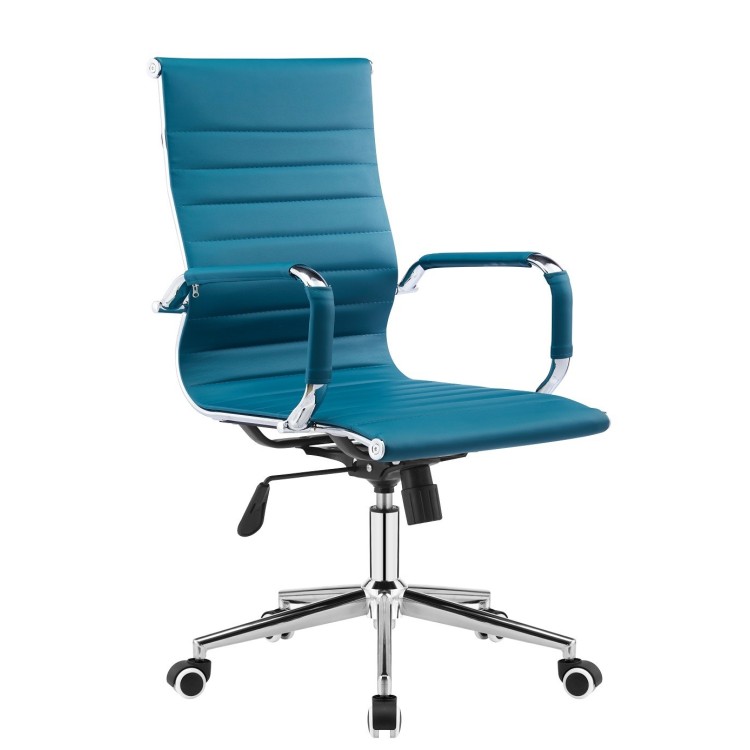 Sillón de oficina VARSOVIA, giratorio, gas, basculante, similpiel turquesa