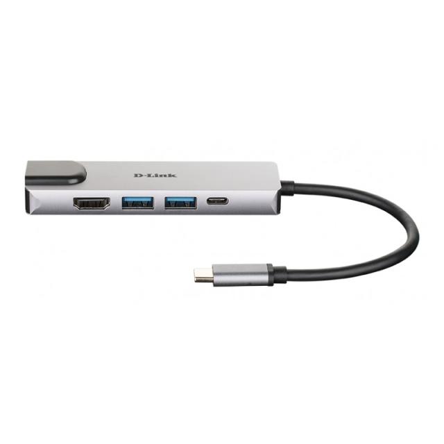 D-Link - DUB-M520 base para portátil y replicador de puertos Alámbrico Thunderbolt 3 Aluminio