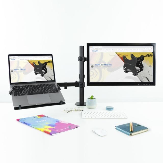 TooQ - Soporte de mesa para pantalla 13"-32" y portátil