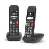 Gigaset - E290 Duo Teléfono DECT/analógico Identificador de llamadas Negro