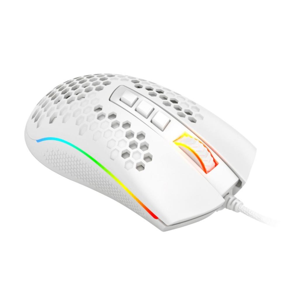 REDRAGON - M988-RGB STORM ELITE WHITE, Mouse Optico HoneyComb Blanco