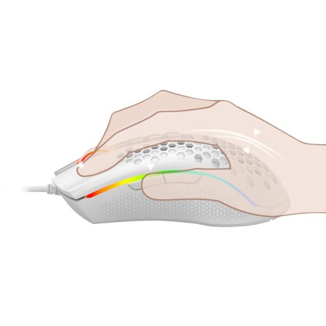 REDRAGON - M988-RGB STORM ELITE WHITE, Mouse Optico HoneyComb Blanco