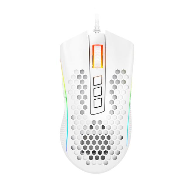 REDRAGON - M988-RGB STORM ELITE WHITE, Mouse Optico HoneyComb Blanco