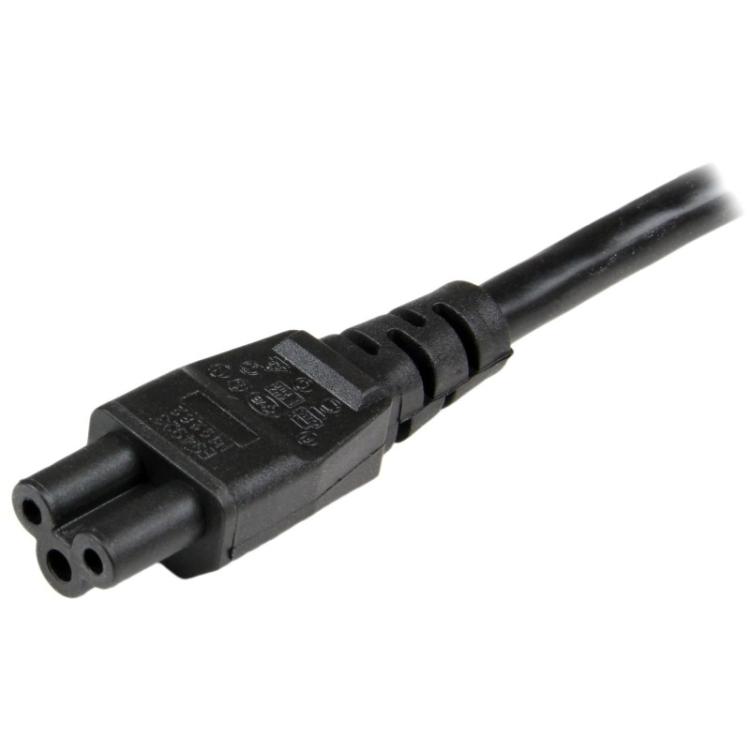 StarTech.com - Cable de 2m de Alimentación para Portátiles, Enchufe UE a C5, 2,5A 250V, 18AWG, Cable de Repuesto para Cargador,