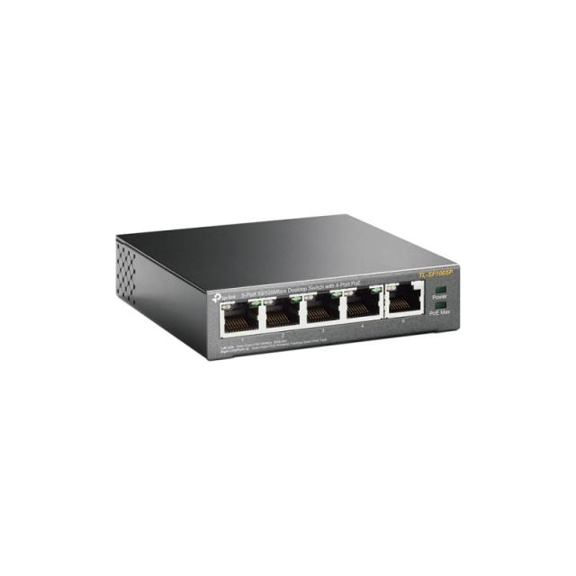 TP-Link - TL-SF1005P No administrado Fast Ethernet (10/100) Energía sobre Ethernet (PoE) Negro