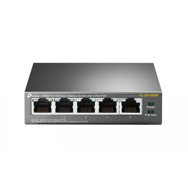 TP-Link - TL-SF1005P No administrado Fast Ethernet (10/100) Energía sobre Ethernet (PoE) Negro