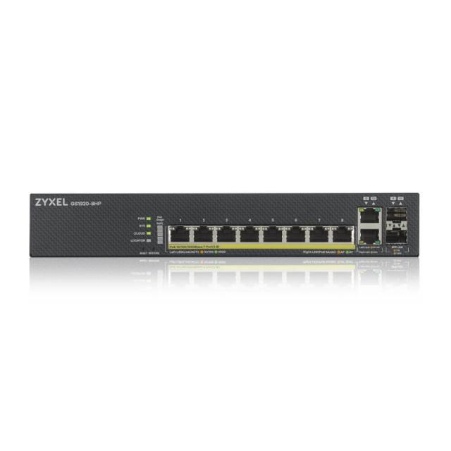 Zyxel - GS1920-8HPV2 Gestionado Gigabit Ethernet (10/100/1000) Energía sobre Ethernet (PoE) Negro