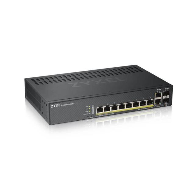 Zyxel - GS1920-8HPV2 Gestionado Gigabit Ethernet (10/100/1000) Energía sobre Ethernet (PoE) Negro