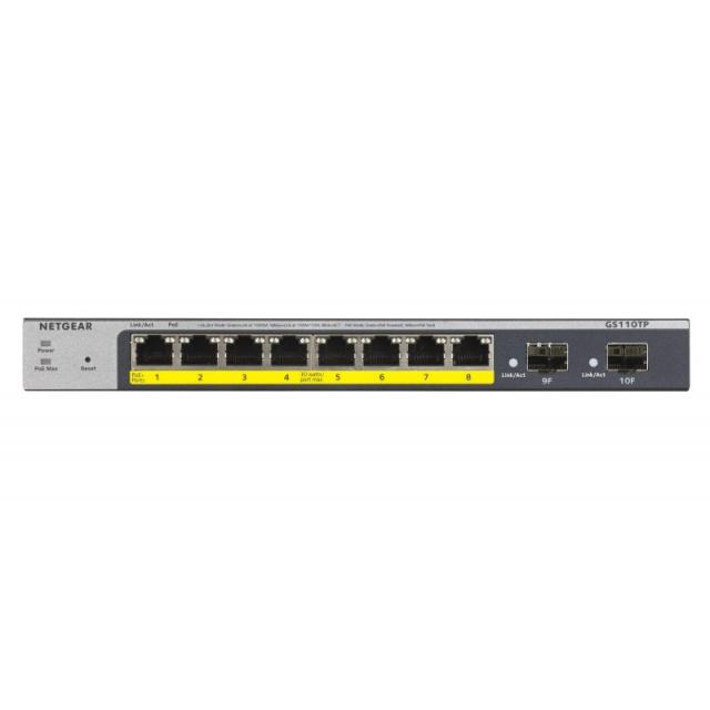 NETGEAR - GS110TP Gestionado L2/L3/L4 Gigabit Ethernet (10/100/1000) Energía sobre Ethernet (PoE) Gris