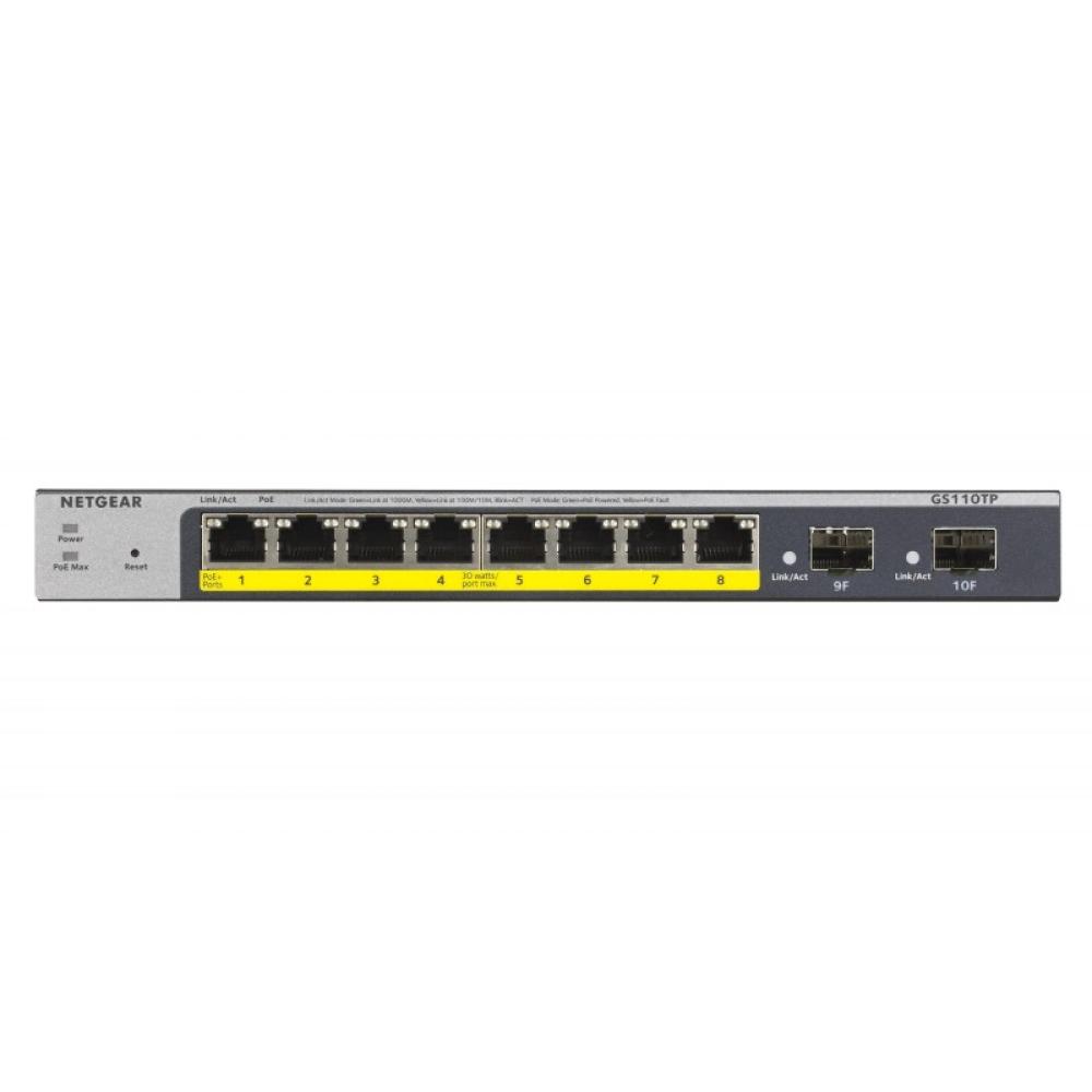 NETGEAR - GS110TP Gestionado L2/L3/L4 Gigabit Ethernet (10/100/1000) Energía sobre Ethernet (PoE) Gris