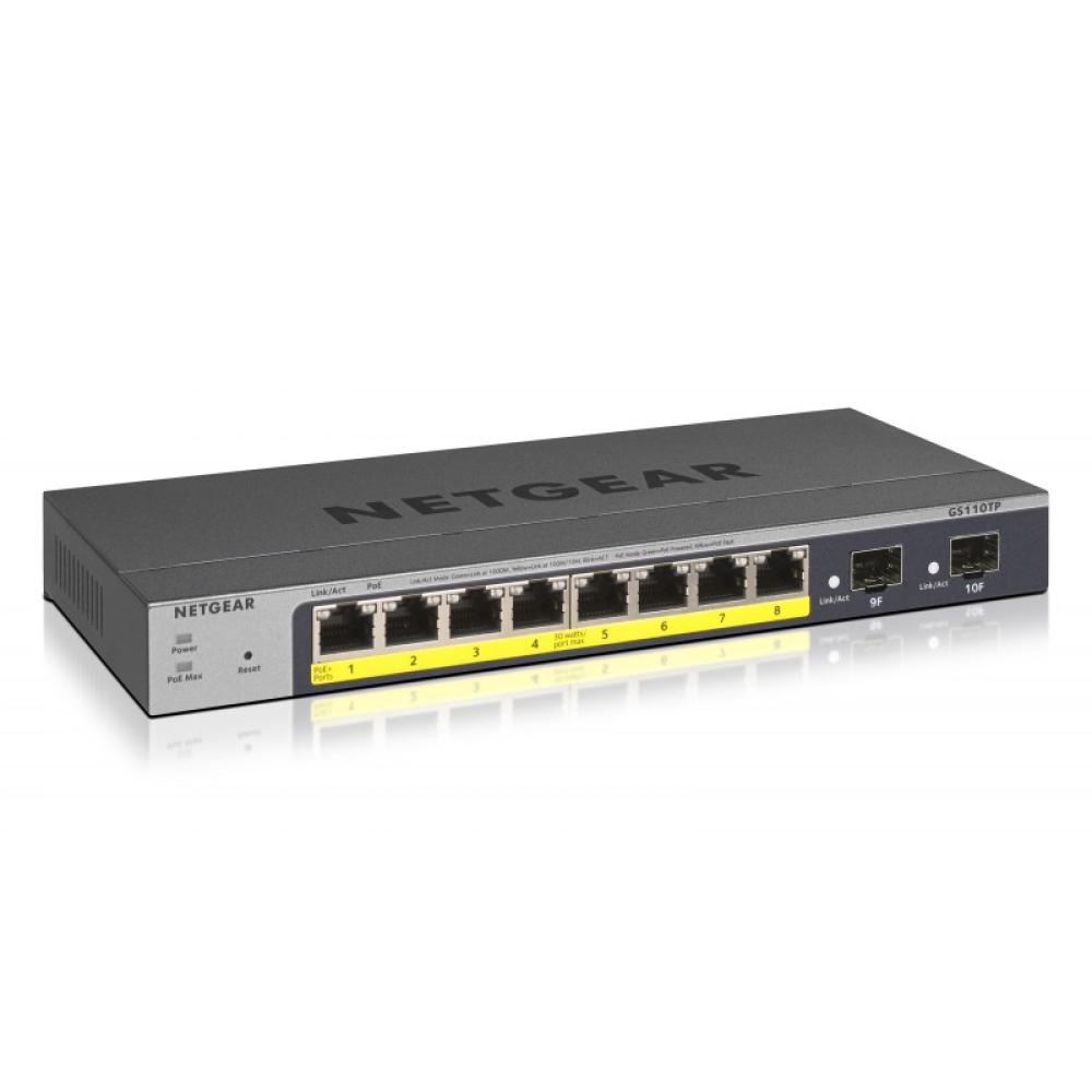 NETGEAR - GS110TP Gestionado L2/L3/L4 Gigabit Ethernet (10/100/1000) Energía sobre Ethernet (PoE) Gris