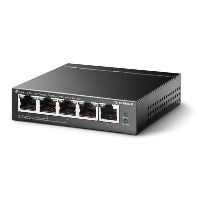 TP-Link - TL-SF1005LP switch No administrado Fast Ethernet (10/100) Energía sobre Ethernet (PoE) Negro