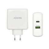 AISENS - Cargador 48 W, 1x USB-C PD3.0 30 W, 1x USB-A QC3.0 18 W, Blanco