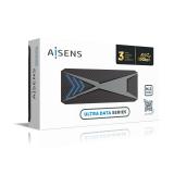 AISENS - Caja Externa M.2 (NGFF) RGB Gaming ASM2-RGB013B NVMe a USB3.2 Gen2, Negra