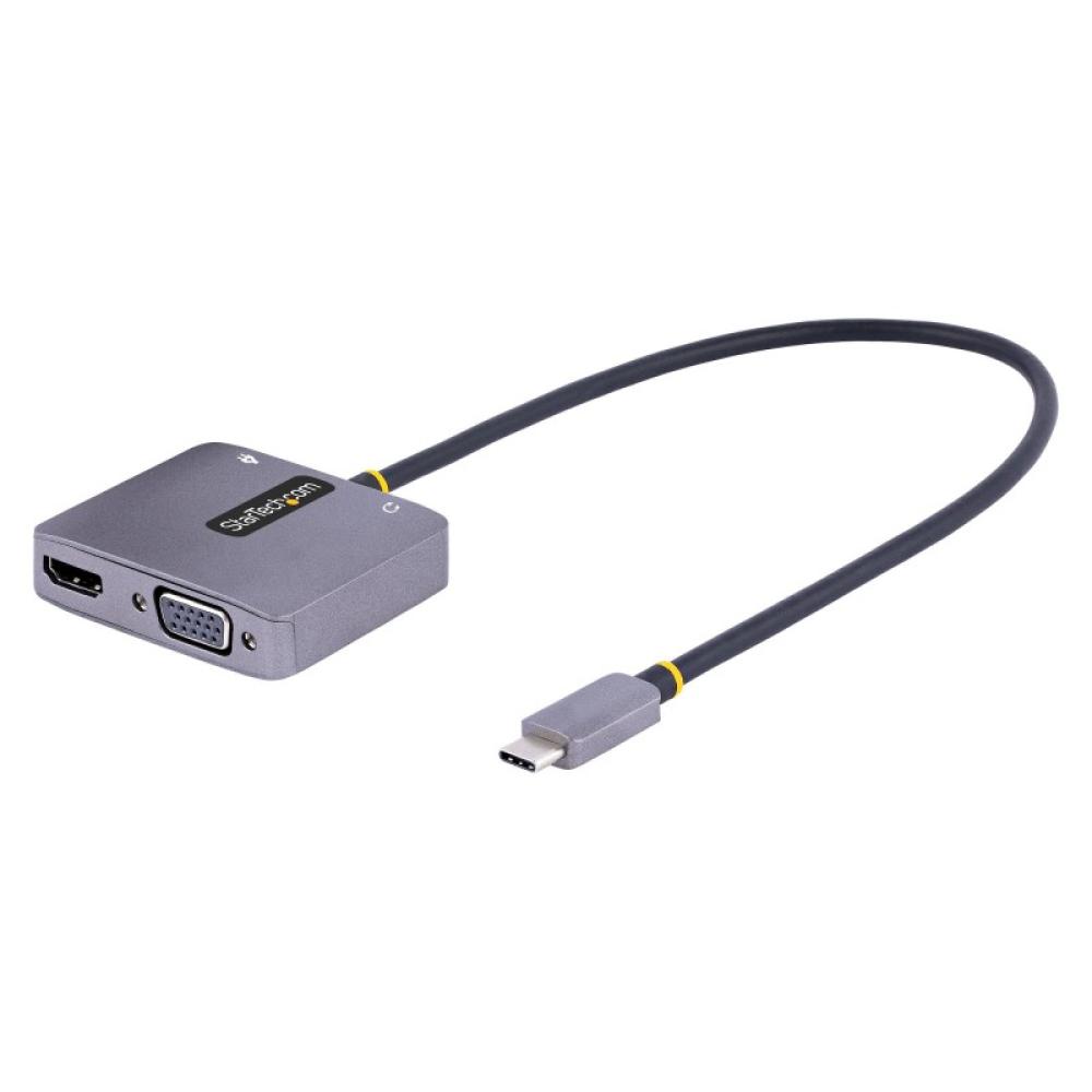 StarTech.com - Adaptador de Vídeo USB C, Adaptador Multipuertos USB Tipo C a HDMI VGA con Salida de Audio de 3,5mm, HDR 4K a 60H