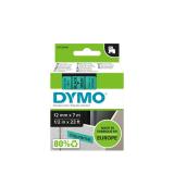DYMO - D1 - Etiquetas estándar - Negro sobre verde - 12mm x 7m