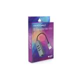 Nanocable - Conversor USB 3.0 a Ethernet Gigabit + 3XUSB 3.0, Aluminio, Gris, 15 cm