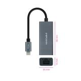 Nanocable - Conversor USB-C a Ethernet Gigabit 10/100/1000 Mbps, Aluminio, Gris, 15 cm