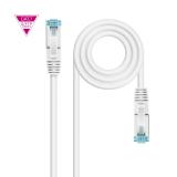Nanocable - Cable de Red Cat.7 600MHZ LSZH SFTP PIMF AWG26, Blanco, 25 cm