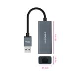 Nanocable - Conversor USB 3.0 a Ethernet Gigabit 10/100/1000 Mbps, Aluminio, Gris, 15 cm