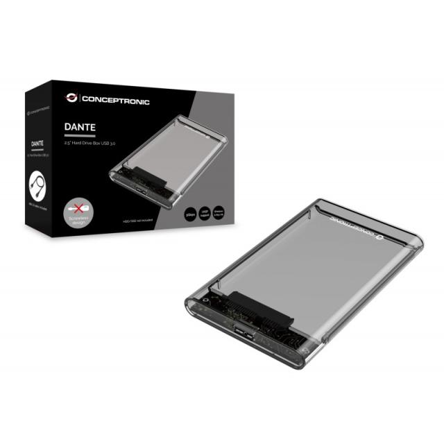 Conceptronic - DANTE03T caja para disco duro externo Carcasa de disco duro/SSD Transparente 2.5"