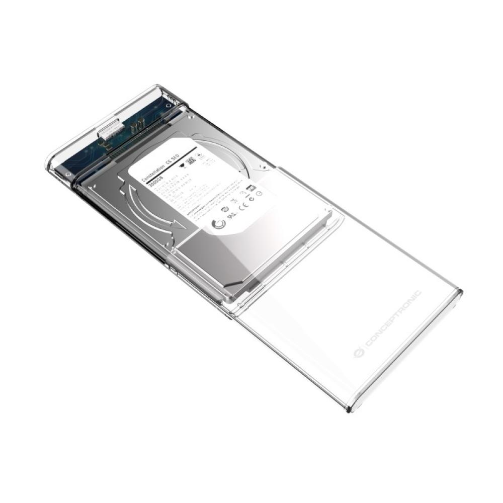 Conceptronic - DANTE03T caja para disco duro externo Carcasa de disco duro/SSD Transparente 2.5"