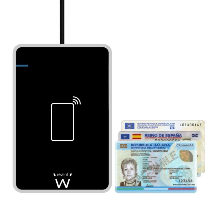 Ewent - EW1053 lector de tarjeta magnética Negro USB