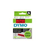 DYMO - D1 - Etiquetas estándar - Negro sobre rojo - 12mm x 7m