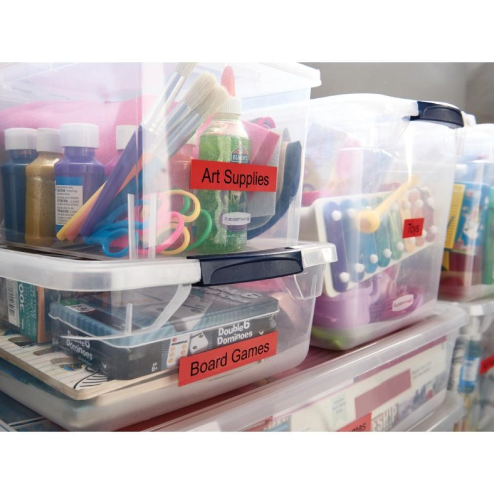 DYMO - D1 - Etiquetas estándar - Negro sobre rojo - 12mm x 7m