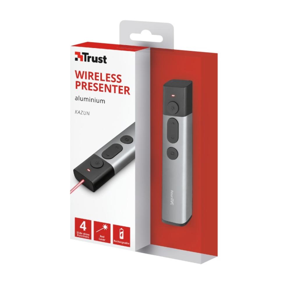Trust - Kazun apuntador inalámbricos RF Aluminio, Negro