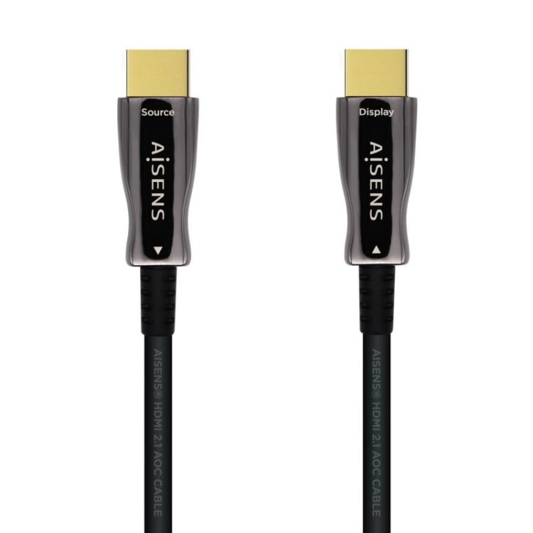 AISENS - Cable HDMI V2.1 AOC Ultra Alta Velocidad / HEC 8k@60Hz 4k@120Hz 4:4:4 48Gbps, A/M-A/M, Negro, 50m