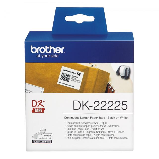 Brother - DK-22225 cinta para impresora de etiquetas Negro sobre blanco