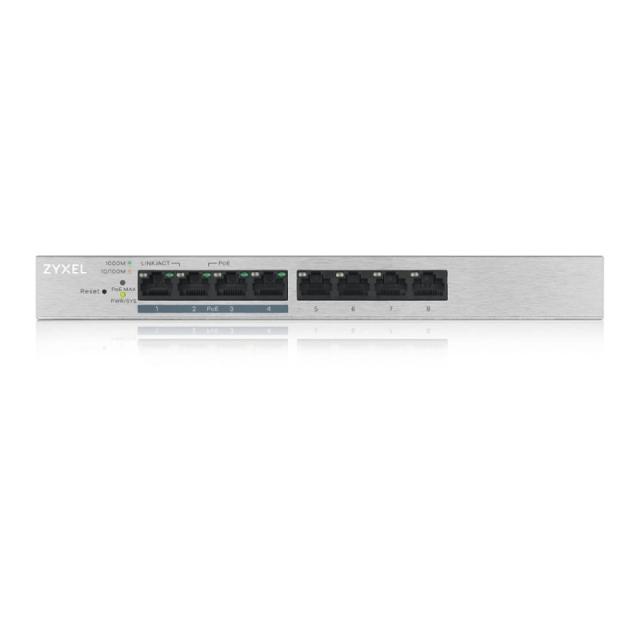 Zyxel - GS1200-8HP v2 Gestionado Gigabit Ethernet (10/100/1000) Energía sobre Ethernet (PoE) Gris