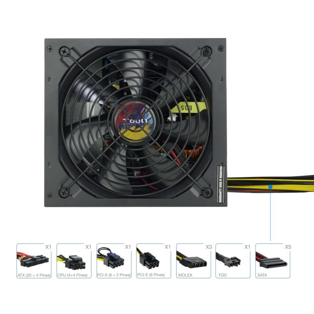 TooQ - TQAPOLO-650SP unidad de fuente de alimentación 650 W 20+4 pin ATX ATX Negro