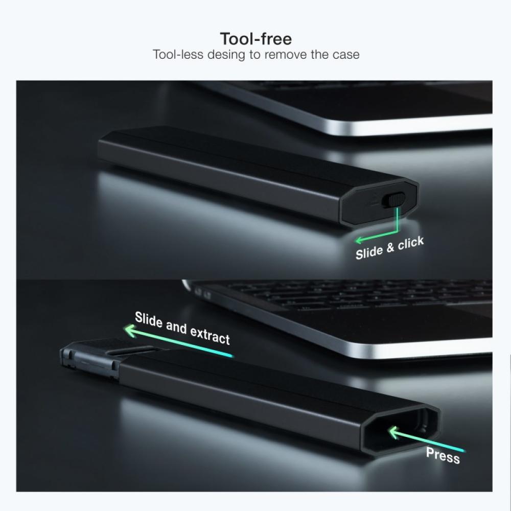 TooQ - Shura Caja externa para unidad de estado sólido (SSD) Negro M.2