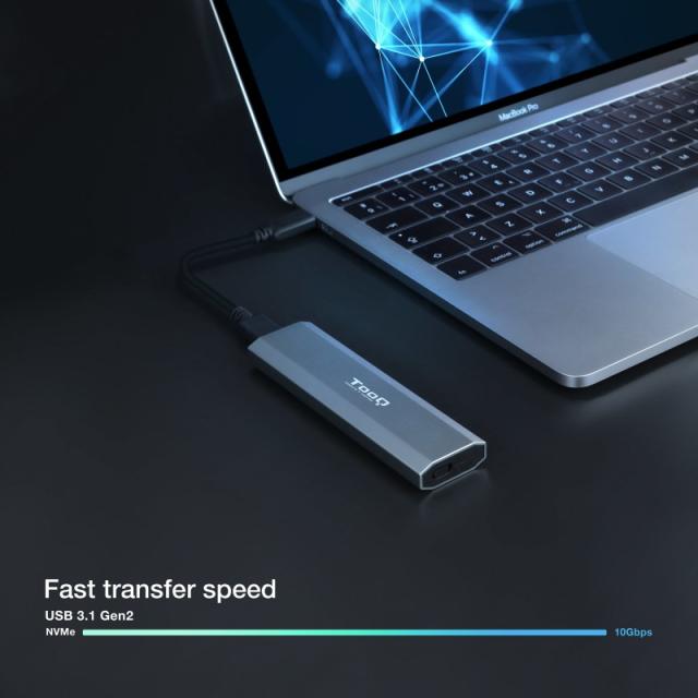 TooQ - Shura Caja externa para unidad de estado sólido (SSD) Gris M.2