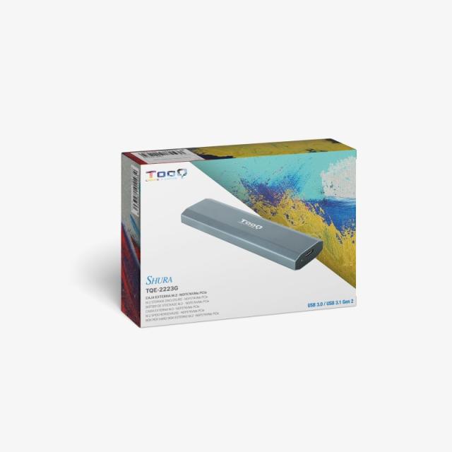 TooQ - Shura Caja externa para unidad de estado sólido (SSD) Gris M.2