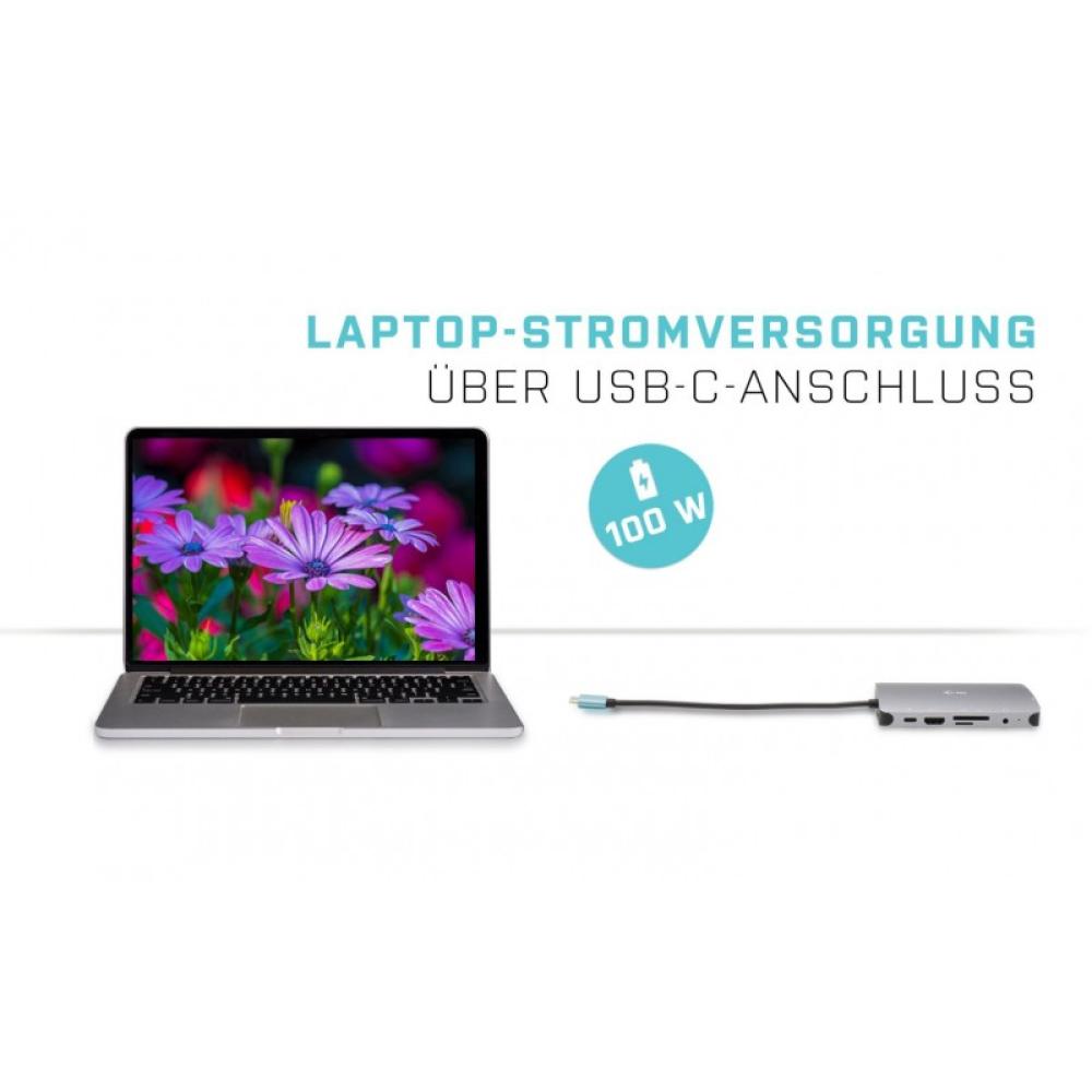 i-tec - Metal USB-C Nano Dock HDMI/VGA with LAN + Universal Charger 77 W