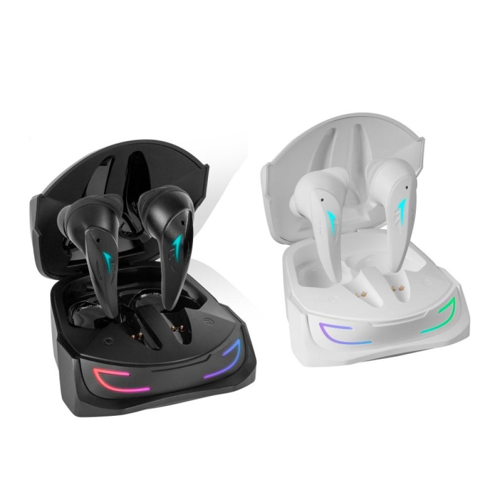 Mars Gaming - MHI-ULTRA Blanco, Auriculares Inalámbricos TWS, RGB Flow, Bluetooth 5.3, Triple Cancelación Ruido, 24H Batería