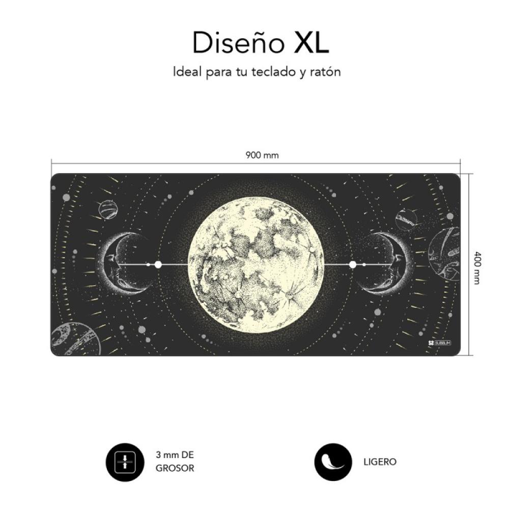 SUBBLIM - Alfombrilla Ratón Lunar XL Mouse Pad 900x400x3