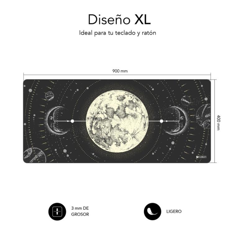 SUBBLIM - Alfombrilla Ratón Lunar XL Mouse Pad 900x400x3