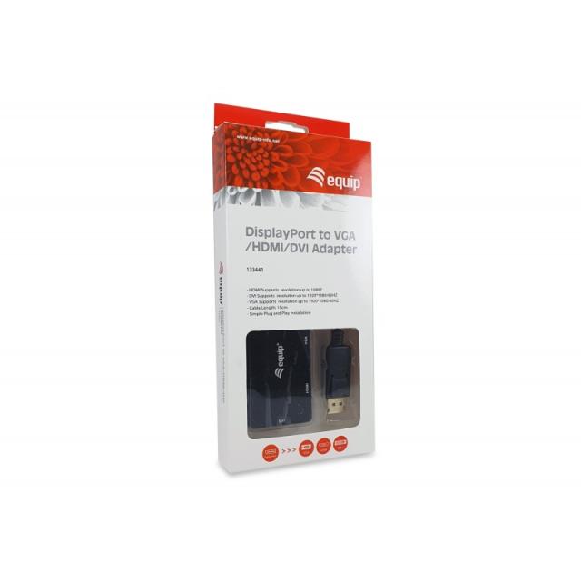 Equip - Adaptador de DisplayPort a VGA / HDMI / DVI