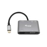 Equip - Adaptador multifunción USB-C 5 en 1, HDMI, VGA (HD15), PD 100W, USB3.0, AUX