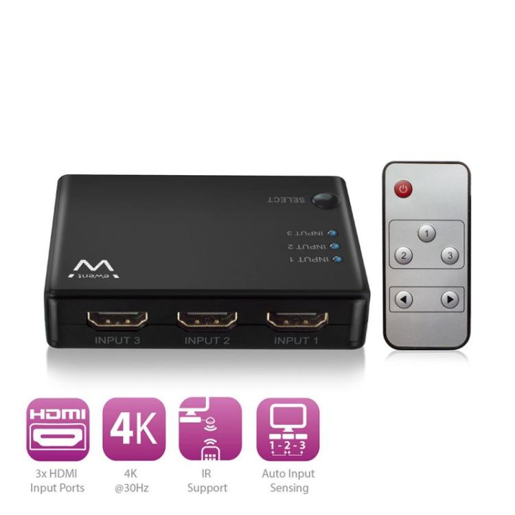 Ewent - EW3730 interruptor de video HDMI